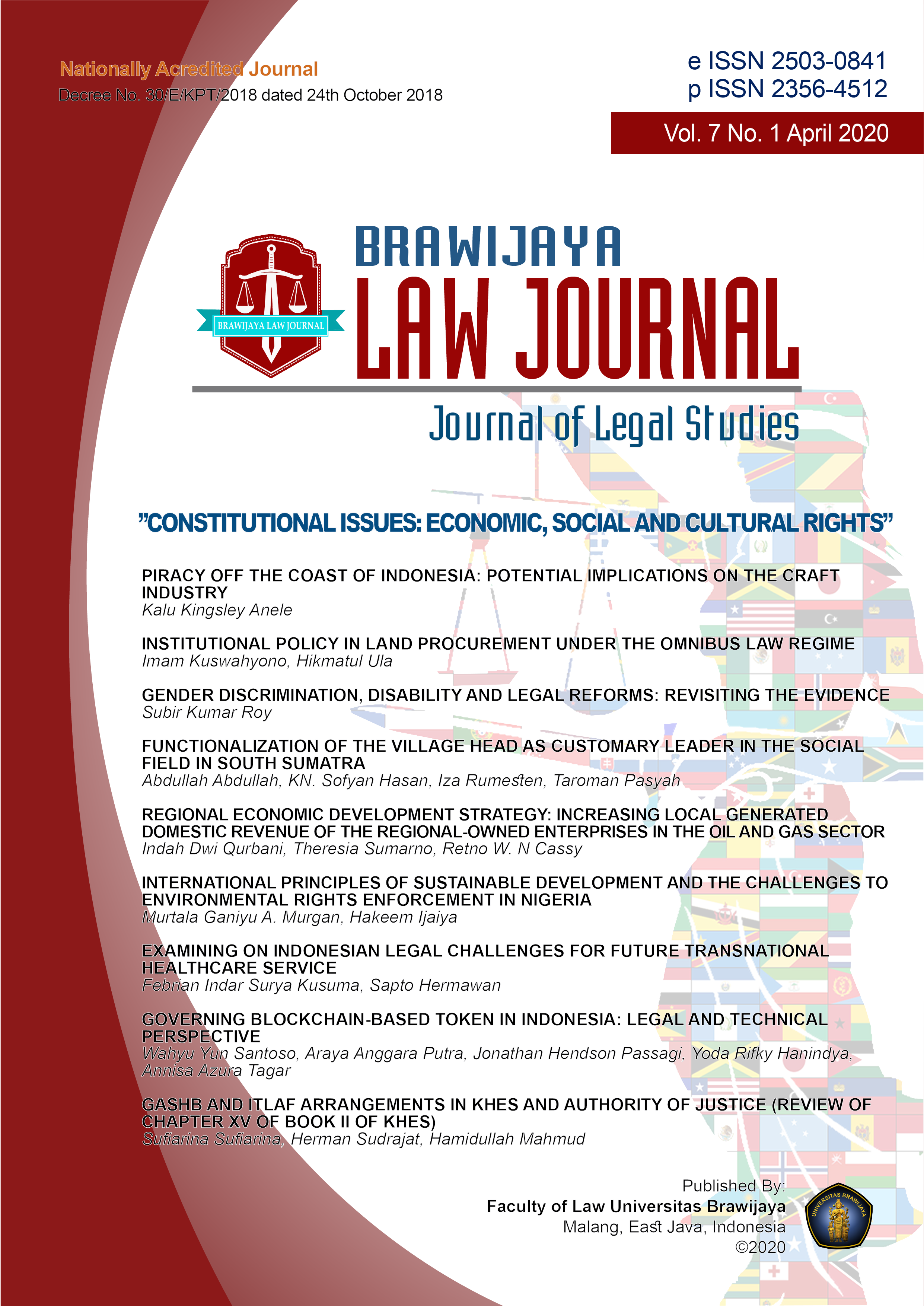 					View Vol. 7 No. 1 (2020): Contitutional Issues: Economic, Social and Cultural Rights
				