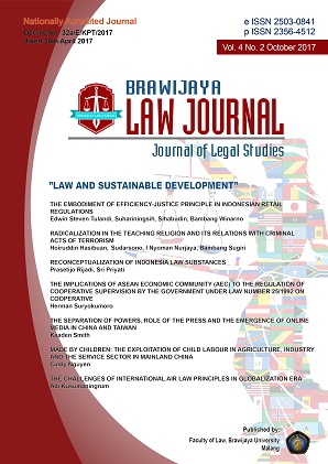 					View Vol. 4 No. 2 (2017): Law and Sustainable Development
				